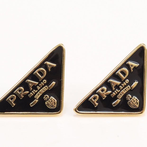 Black & gold enamel studs