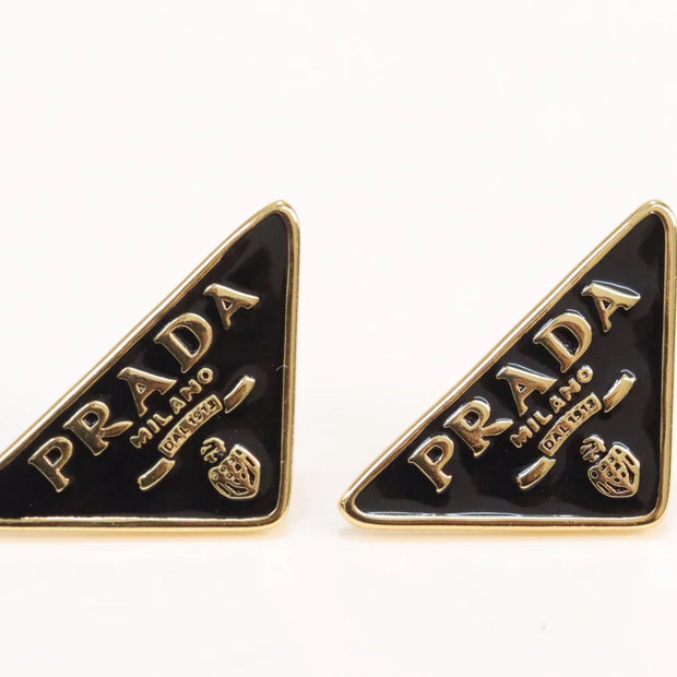 Black & gold enamel studs