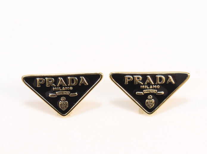 Black & gold enamel studs