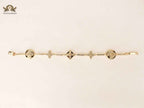 Alphabet L & V gold dazzle bracelet