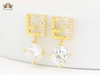 Double F small earrings with cz