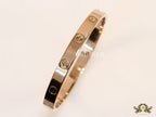 Men's rosegold all screws oval shaped openable bracelets