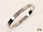 Men's platinum all screws oval shaped openable bracelets