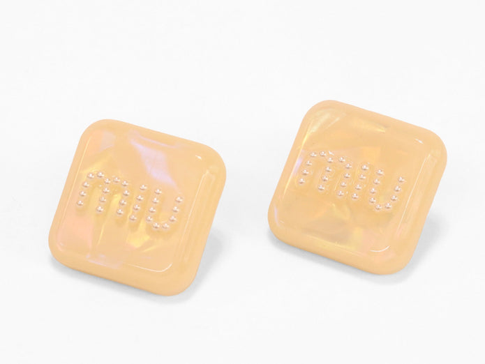 Yellow enamel and pearl earrings