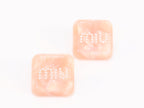Peach enamel and pearl earrings