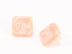 Peach enamel and pearl earrings