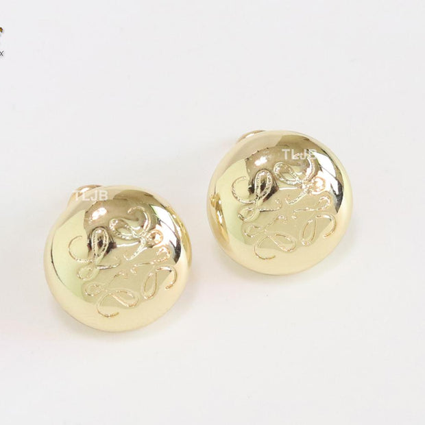 Alphabet L small gold studs