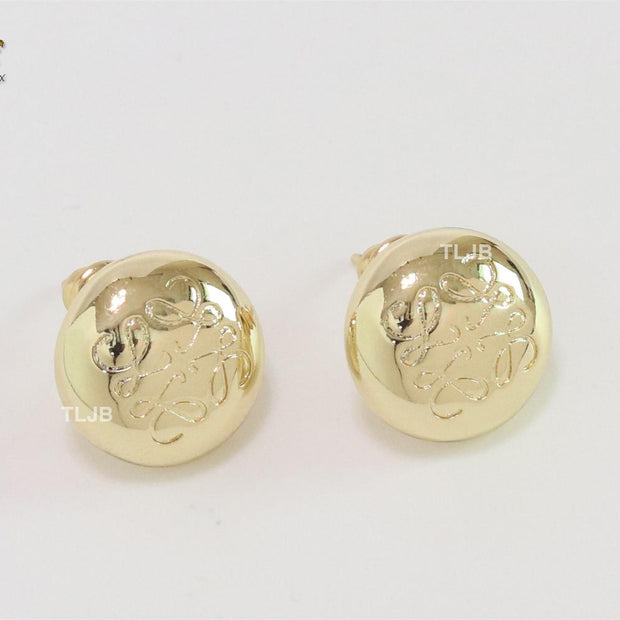 Alphabet L small gold studs