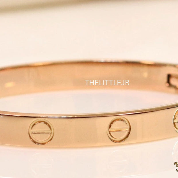 Men's rosegold all screws oval shaped openable bracelets
