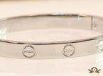 Men's platinum all screws oval shaped openable bracelets