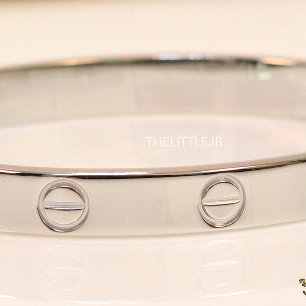 Men's platinum all screws oval shaped openable bracelets