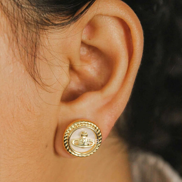 Alphabet VW Celestial Crest Studs