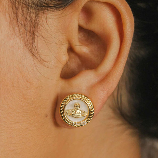 Alphabet VW Celestial Crest Studs
