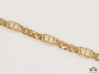 Gold plated CD motif chunky chain bracelet