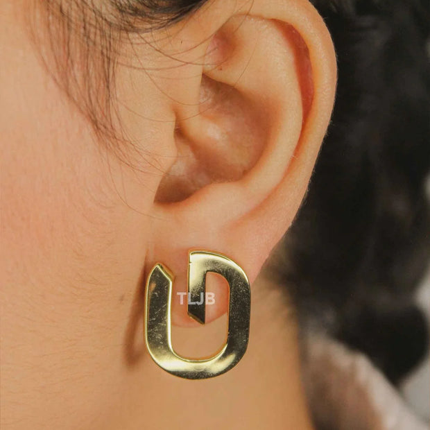 Alphabet G Golden Curve Studs