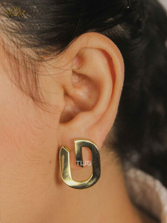 Alphabet G Golden Curve Studs