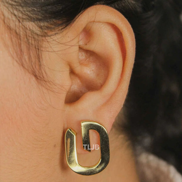 Alphabet G Golden Curve Studs