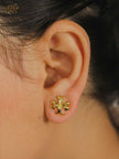 Alphabet T small gold studs