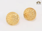 Double C old flower embossed studs