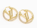 L and V cz gold hoops 40 mm