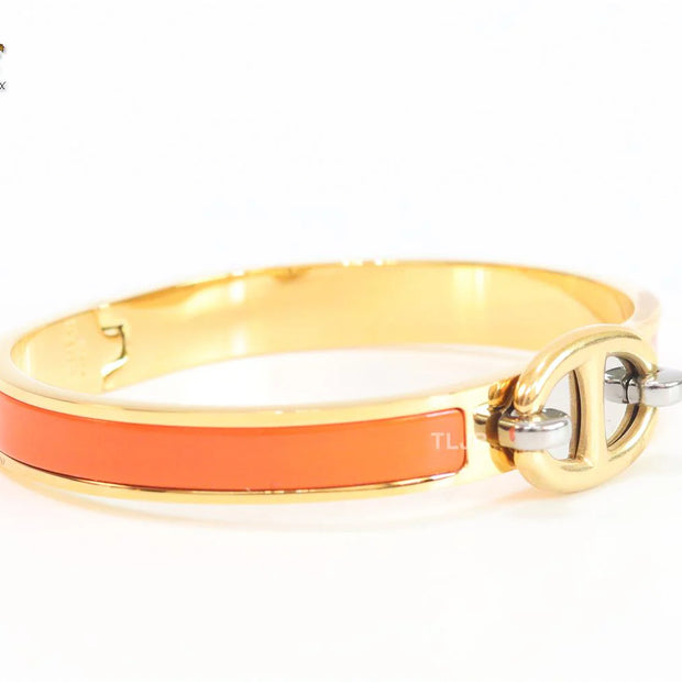 Alphabet H orange sleek bracelet