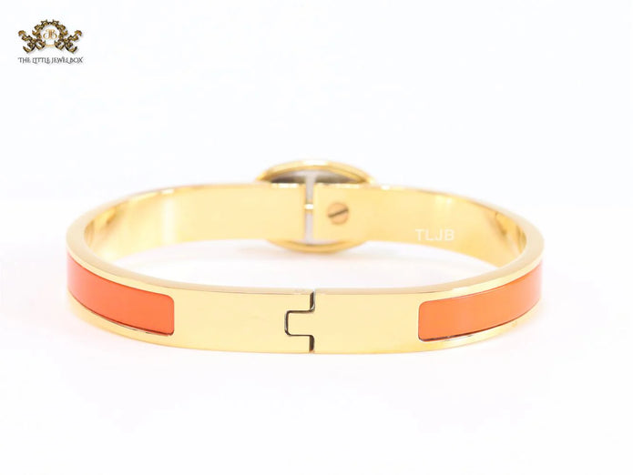 Alphabet H orange sleek bracelet