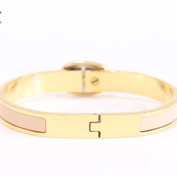 Alphabet H baby pink  sleek bracelet