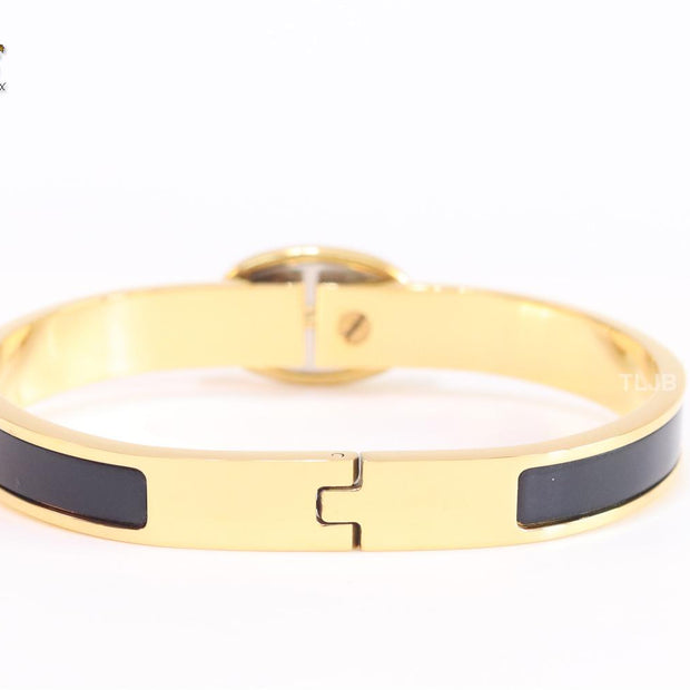 Alphabet H black sleek bracelet