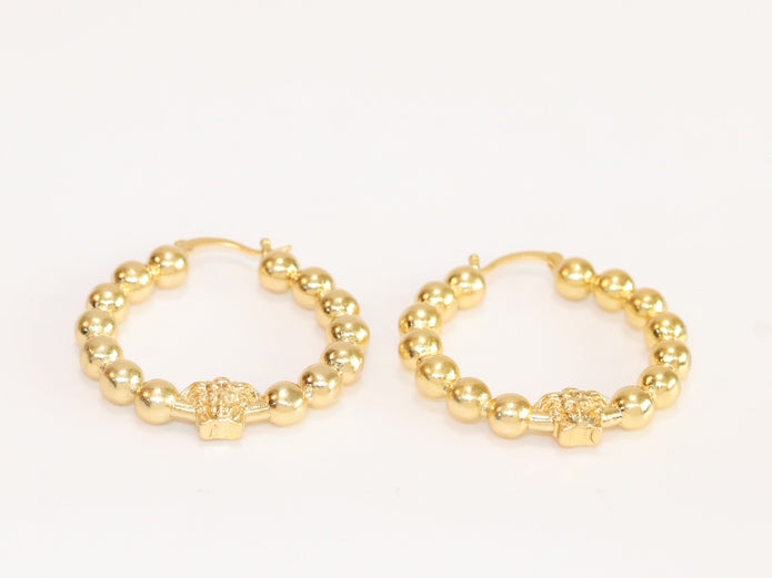 Medusa and gold ball Hoops