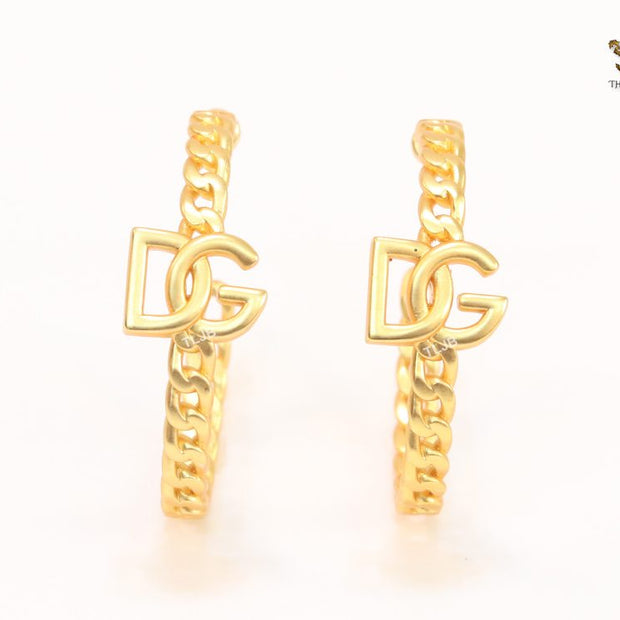 Alphabet D & G all gold link chain hoops 42 mm