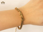 Alphabet D antique trace chain bracelet