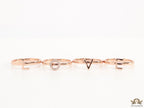 Gold plated layered alphabet ring with tiny embedded cz stones