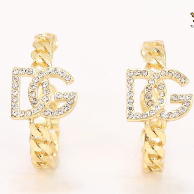Alphabet D & G dual tone link chain hoops 30 mm