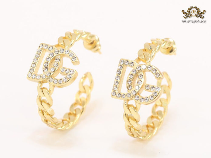 Alphabet D & G dual tone link chain hoops 30 mm