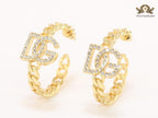 Alphabet D & G dual tone link chain hoops 30 mm