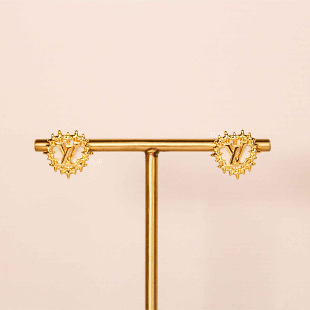 Heart shaped L&V Stud in White MOP & Gold