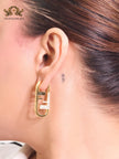 Double F Mismatch hoops (plain and cz)