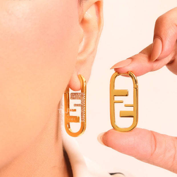 Double F Mismatch hoops (plain and cz)