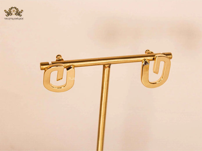 Alphabet G Golden Curve Studs