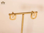 Alphabet G Golden Curve Studs