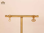 Alphabet CD Pearl and Star mismatch earrings