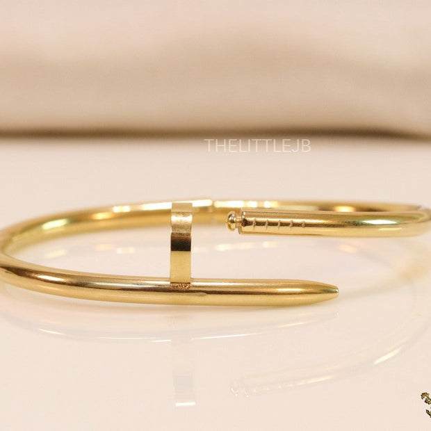 Gold plated nail bracelet for women