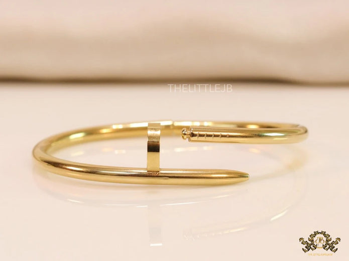 Gold plated nail bracelet for women