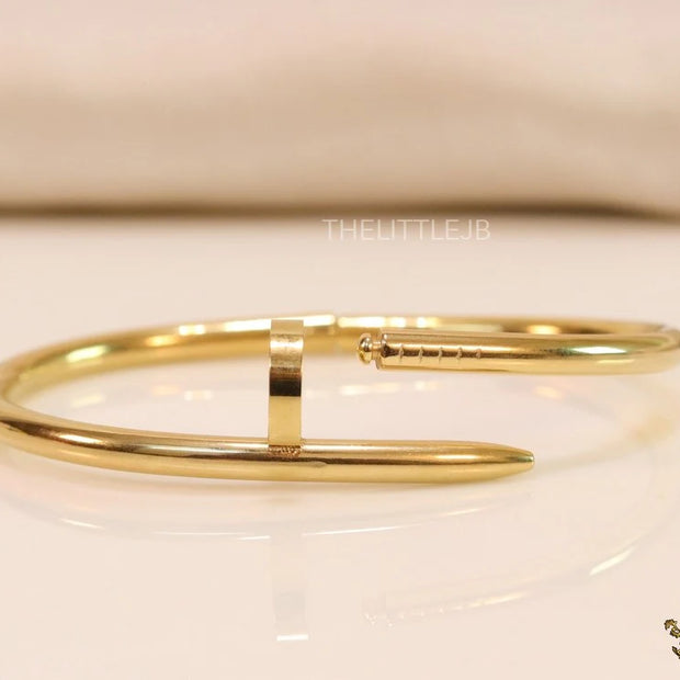 Gold plated nail bracelet for women