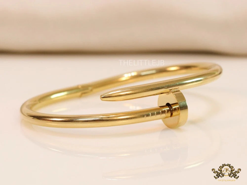 Gold plated nail bracelet for women