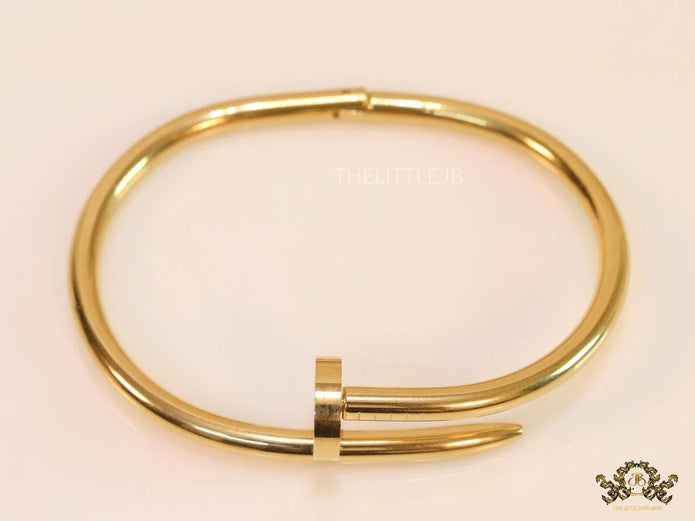 Gold plated nail bracelet for women
