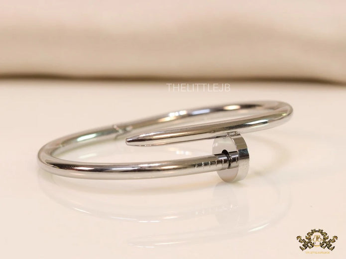Platinum plated nail bracelet