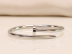 platinum plated nail bracelet with cz