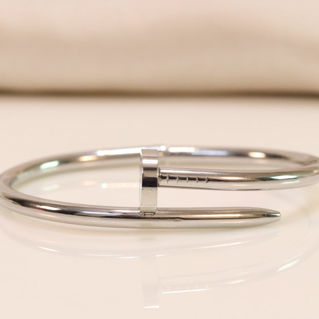 platinum plated nail bracelet with cz