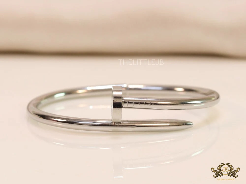 Platinum plated nail bracelet